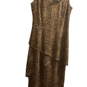 Elegant Brown Sleeveless Dress